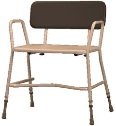 Bariatric extra wide shower chair with fixed arms and detachable padded back image