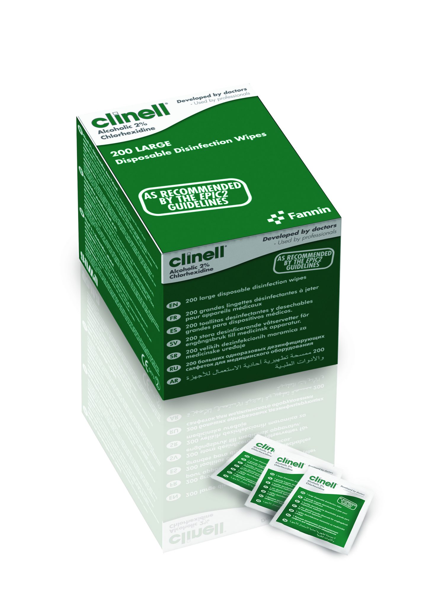 Clinell – Alcohol 70%, - Clorhexidina 2%, Toallitas Desinfectantes