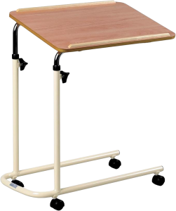 Overbed Table with Castors and Wooden Top image cover