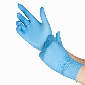 Blue Caressential Nitrile Examination Gloves