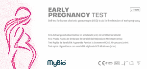 MyBio early pregnancy at home self test check urine for the hCG hormone which indicates pregnancy