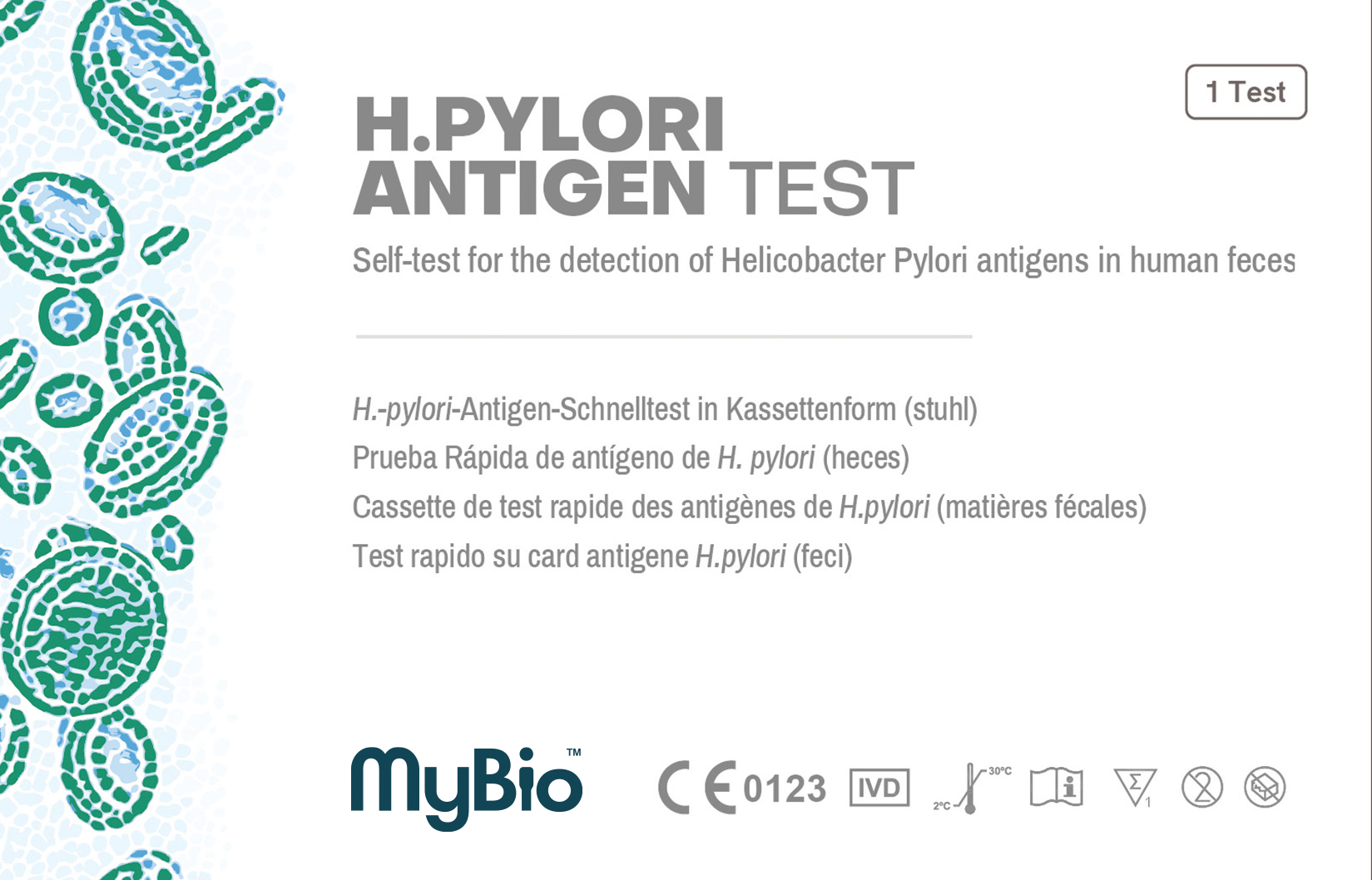 MyBio H. Pylori (cause of Stomach Ulcer) At Home Self Test image cover