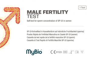 Male Fertility Test tests whether sperm count is normal by measuring the concentration of the protein SP-10 in a single ejaculation.