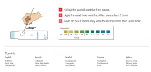 MyBio Vaginal pH test for tells if ph in vagina is disbalanced - a cause of bacterial vaginosis and yeasts